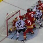 Tyler Bertuzzi gave Jonathan Huberdeau a NASTY chop to the back of the legs during a scrum. 21.12.24