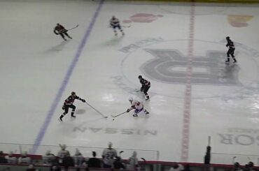 Maxence Guenette of the Belleville Senators scores vs. the Laval Rocket 12/20/24