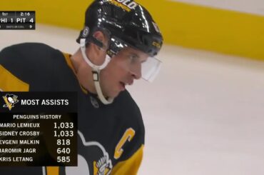 CROSBY ties LEMIEUX for most assists in Penguins history 🍎🐧