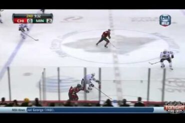 Big Hit - Nick Leddy v Jason Zucker - Chicago Blackhawks v Minnesota Wild - January 23 2014