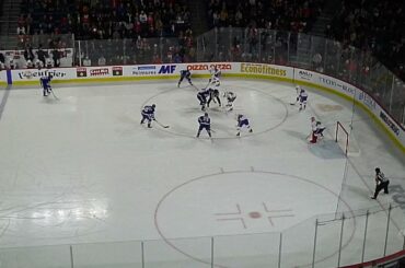 Laval Rocket's Kevin Poulin makes a nice glove save vs. Toronto Marlies' Semyon Der-Arguchintsev