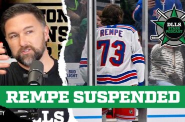 New York Rangers forward Matt Rempe suspended for hit on Dallas Stars D-man Miro Heiskanen