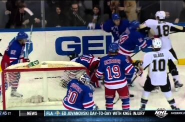 Evgeni Malkin & Marc Staal roughing 31 Jan 2013 Pittsburgh Penguins vs NY Rangers NHL Hockey