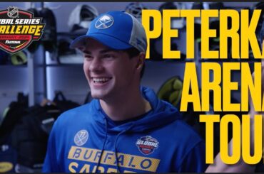 Peterka erhält private Führung durch den SAP Garden | Peterka tours brand-new SAP Garden