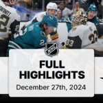 NHL Highlights | Golden Knights vs. Sharks | December 27, 2024