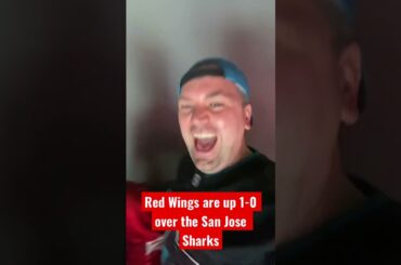 Goal from Adam Erne. Detroit Red Wings up 1-0 over the San Jose Sharks