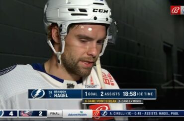 Brandon Hagel PostGame Interview | Tampa Bay Lightning vs Columbus Blue Jackets