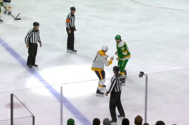 Back To Back Fights: Marcus Foligno Vs Jeremy Lauzon And Ben Jones Vs Zachary L'Heureux