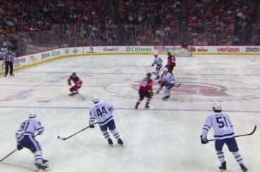 Ondrej Palat scores a goal against the Toronto Maple Leafs