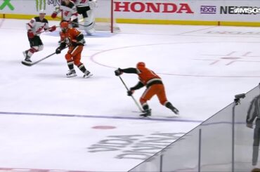 Ryan Strome scores a goal against the New Jersey Devils