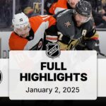 NHL Highlights | Flyers vs. Golden Knights | January 02, 2025