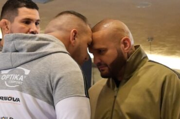 RYTMUS vs. maďarský Raper CURTIS - Intenzívny STAREDOWN (Hlavný zápas Fight Night Challenge 3 - box)