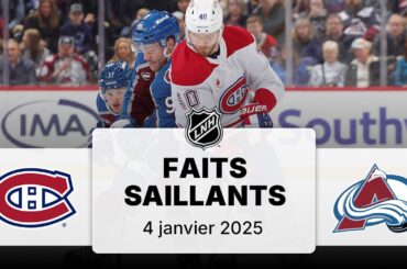 Canadiens vs Avalanche 4/1/25 | Faits saillants
