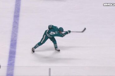 Cody Ceci scores a goal against the New Jersey Devils