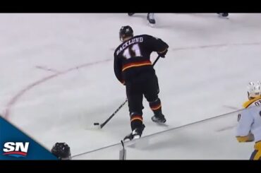 Flames' Mikael Backlund Blasts Slapshot Past Predators' Justus Annunen