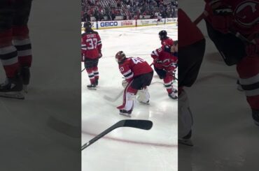 NJ Devils ON THE GLASS Warmups Timo Meier & Akira Schmid Game 5 vs. NYR #shortsvideo #shorts #short