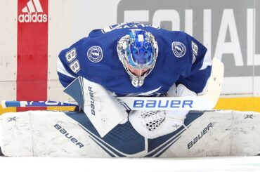 Vasilevskiy deflects shot using mask