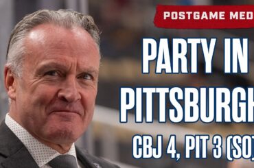 PARTY IN PITTSBURGH 🎉 Blue Jackets Come Back to Beat the Penguins 5-4 on the Road! |  Postgame Media
