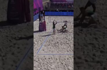 Taylor Crabb Can Hit From Anywhere and in Any Direction!🧠 | #beachvolleyball #volleyball #shorts