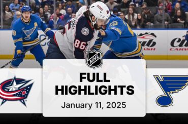 NHL Highlights | Blue Jackets vs. Blues | January 11, 2025