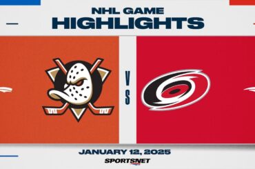 NHL Highlights | Ducks vs. Hurricanes - January 12, 2025
