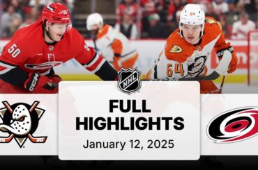 NHL Highlights | Ducks vs. Hurricanes - January 12, 2025