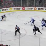 Nikita Kucherov scores a goal against the New Jersey Devils