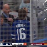 Mitch Marner Goes To Locker Room After Puck To Face