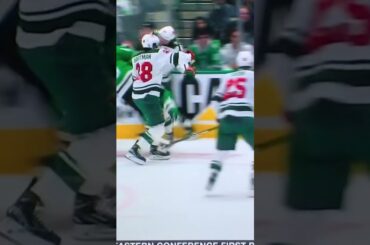 #16 Joe Pavelski gets Up-Jacked by #24 Matt Dumba.