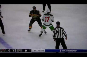 NHL hockey fight - Keegan Kolesar(Golden Knights) vs. Marcus Foligno(Wild)
