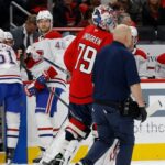 Nasty Collision 💥 Capitals' Charlie Lindgren Suffers Upper-Body Injury vs. Canadiens😢Lindgren injury