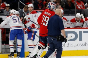 Nasty Collision 💥 Capitals' Charlie Lindgren Suffers Upper-Body Injury vs. Canadiens😢Lindgren injury