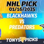 Chicago Blackhawks vs Nashville Predators 1/16/25 NHL Pick Prediction