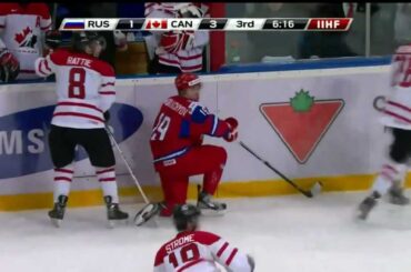 WJC - Ryan Strome hit on Jonathan Drouin. Dec 31st 2012