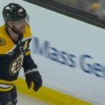 Bruins' David Pastrnak Banks Shot Off Sharks Defence For Power-Play Marker