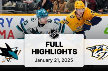 NHL Highlights | Sharks vs. Predators | January 21, 2025