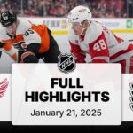 NHL Highlights | Red Wings vs. Flyers | January 21, 2025