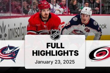 NHL Highlights | Blue Jackets vs. Hurricanes | January 23, 2025