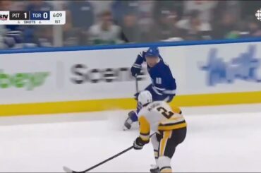 Max Domi dekes Rutger McGroarty out of his skates