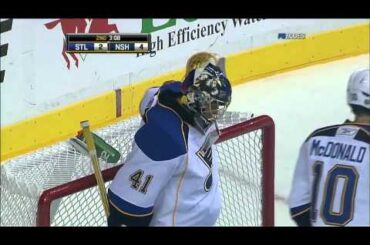 Jaroslav Halak diving save 10/14/10