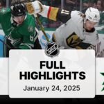 NHL Highlights | Golden Knights vs. Stars | January 24, 2025