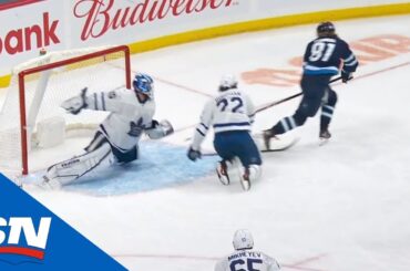 Jack Campbell Makes Amazing Desperation Save On Kyle Connor