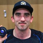 Alex Nedeljkovic after scoring his first NHL goal