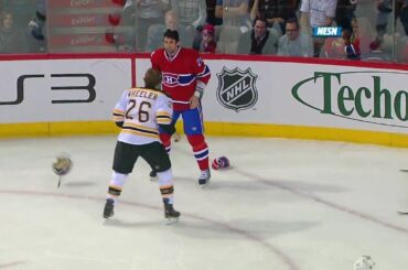 Blake Wheeler fights Ryan O'Byrne 2/7/10 w/Slow Mo 1080p HD