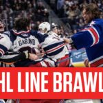 AHL Line Brawl: Rochester Americans And Hartford Wolf Pack Throw Down, Ref Stops Goalie Fight