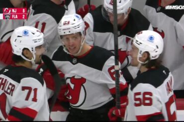 Jesper Bratt scores a shorthanded goal against the Florida Panthers