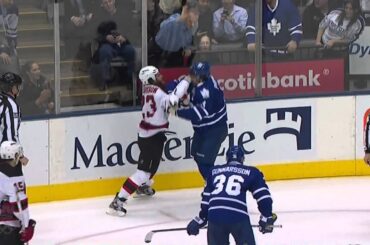 Dion Phaneuf's Hit on Zach Parise and Fight vs David Clarkson - Feb 21st 2012 (HD)