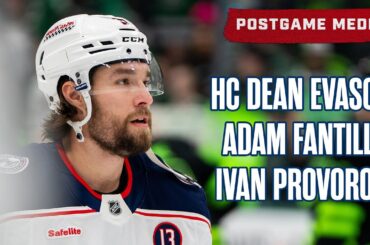 Columbus Blue Jackets Head Coach Dean Evason, Adam Fantilli and Ivan Provorov | Postgame Media