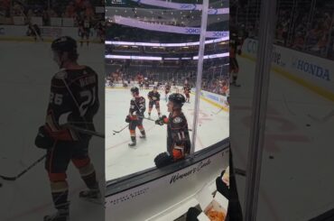 Fowler Hits Zegras During Warm-Ups...😅