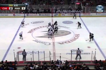 Nick Leddy goal 2-1 Mar 20 2013 Chicago Blackhawks vs Anaheim Ducks NHL Hockey
